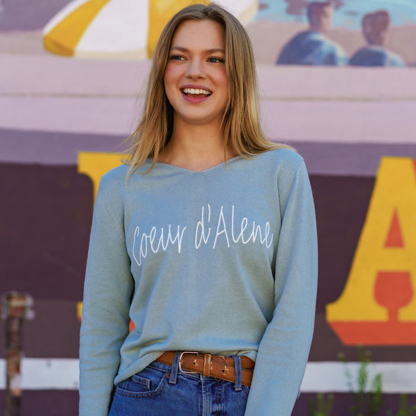 Slate Blue Coeur d'Alene Light Sweater