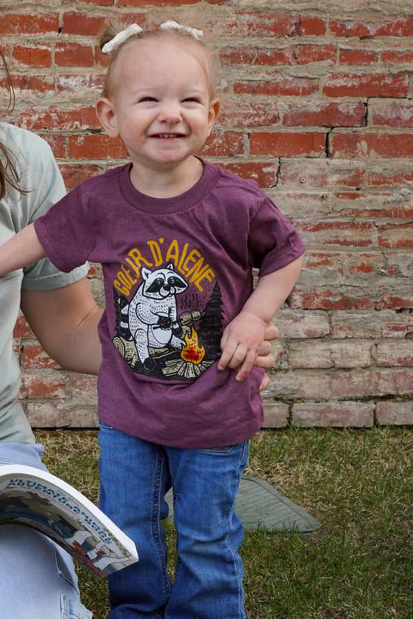 Maroon Raccoon Toddler Tee