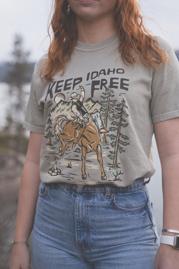 Keep Idaho Free Rodeo - Sandstone (100% Cotton)