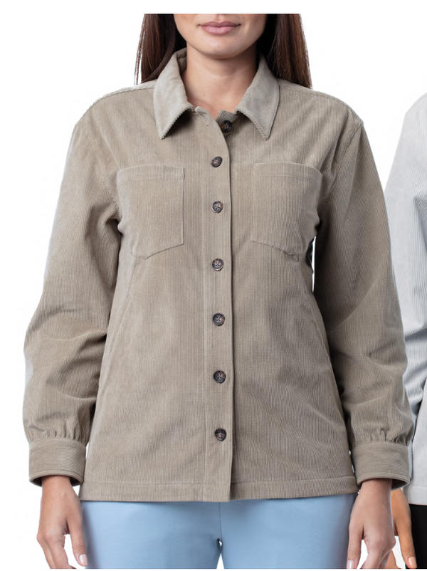 ELLA CORDUROY SHIRT JACKET - OAT