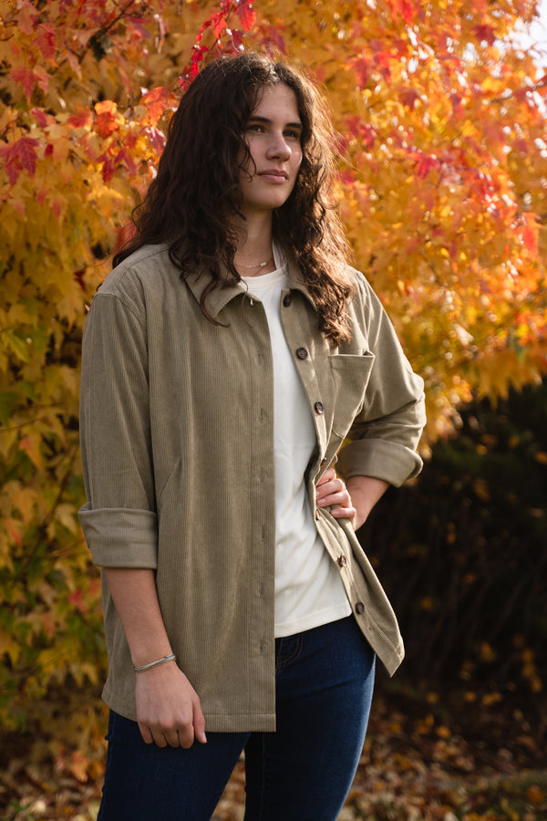 ELLA CORDUROY SHIRT JACKET - OAT