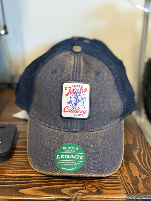 Make Idaho Cowboy Again Vintage Hat (Navy/Navy)