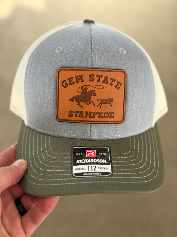 Gem State Stampede Calf Roping Leather Patch Hat