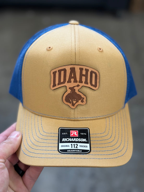 Idaho Collegiate Cowboy Trucker Hat (Biscuit / True Blue)
