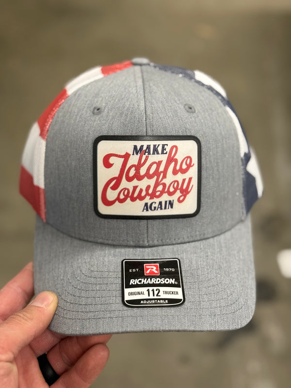 Make Idaho Cowboy Again Patriotic Trucker Hat