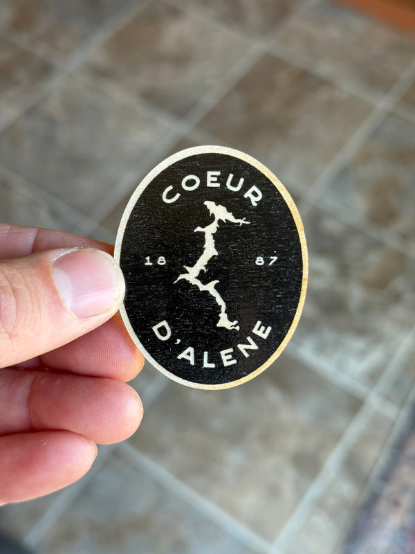 1887 Lake Coeur d'Alene - Wooden Magnet (Printed)