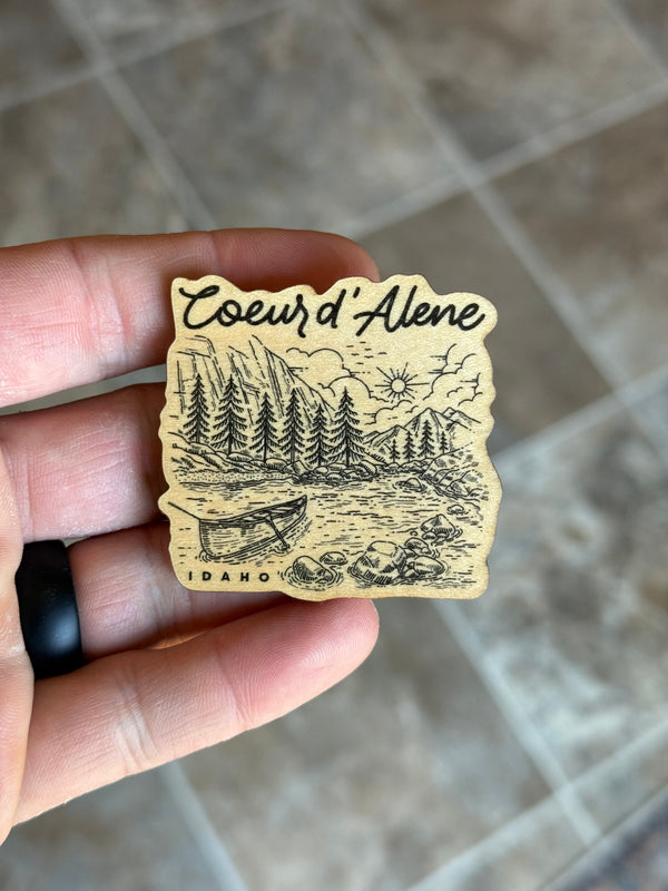 Coeur d’Alene Canoe - Wooden Magnet (Printed)