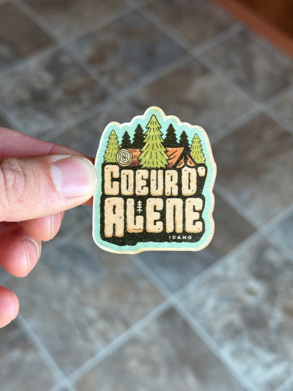 Coeur d’Alene In The Woods - Wooden Magnet (Printed)