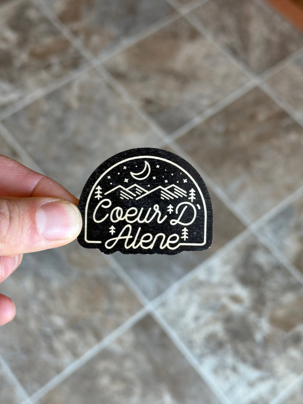 Coeur d’Alene Night - Wooden Magnet (Printed)
