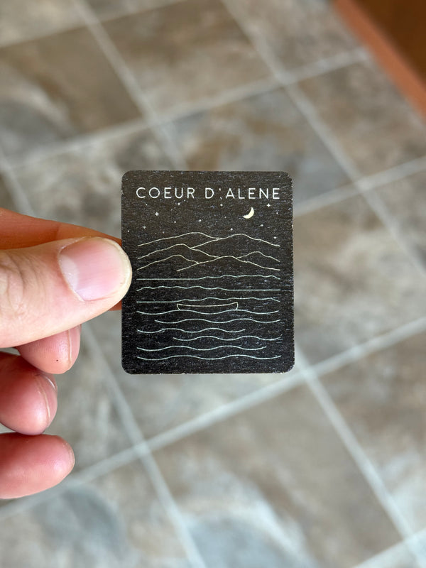 Coeur d’Alene Night Views - Wooden Magnet (Printed)