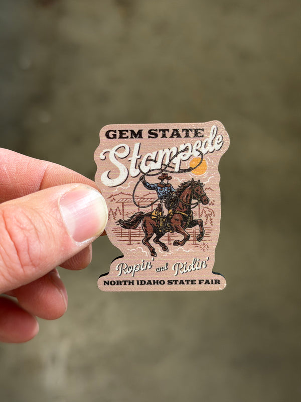 Gem State Stampede 2026 - Wooden Magnet
