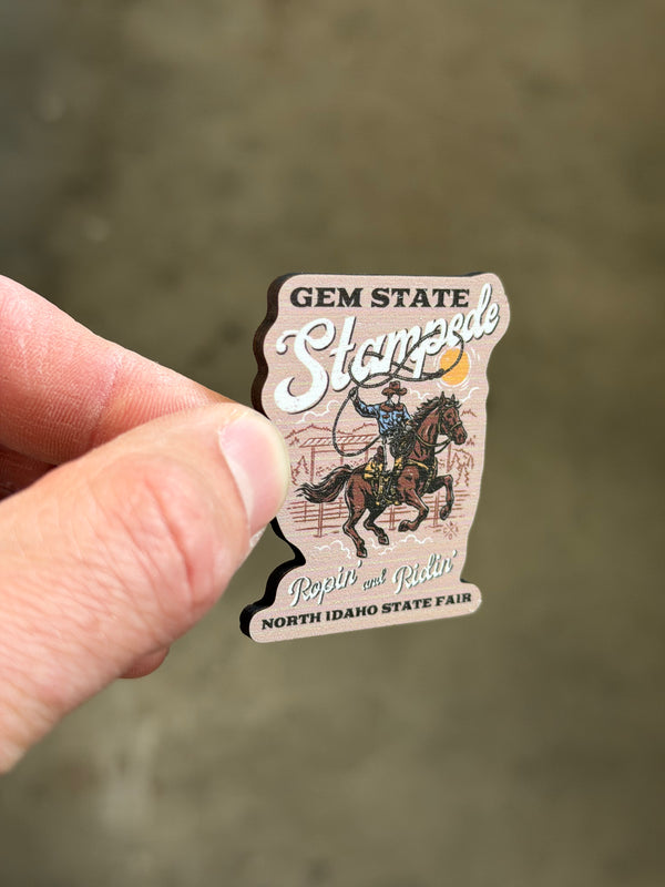 Gem State Stampede 2026 - Wooden Magnet