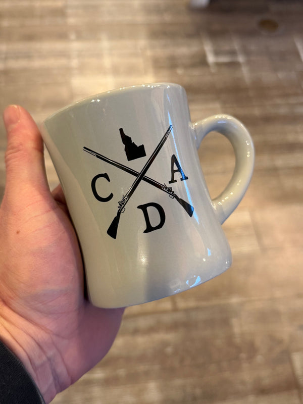 Light Grey CDA Musket Logo 10oz Diner Mug (Black Logo)