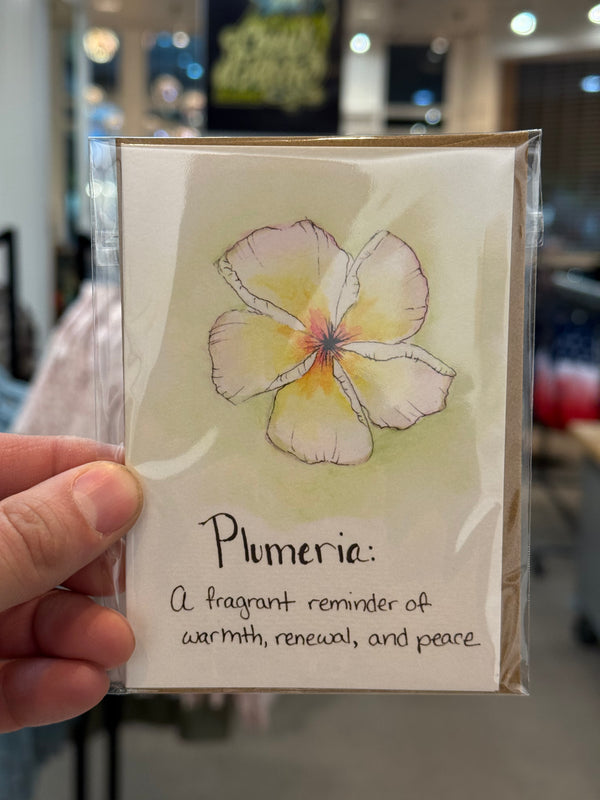 Watercolor Plumeria Card - 3.5” x 5”