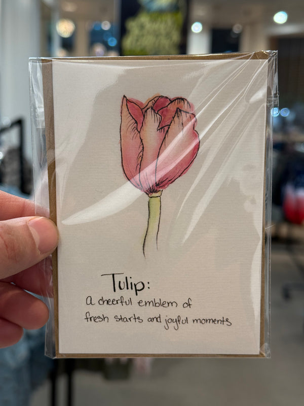 Watercolor Tulip Card - 3.5” x 5”