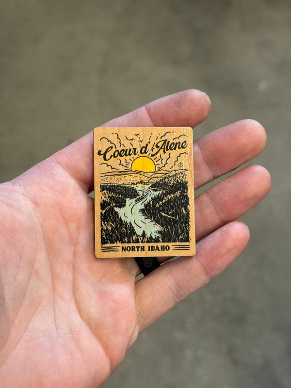 Good Morning Coeur d’Alene Vertical - Wooden Magnet