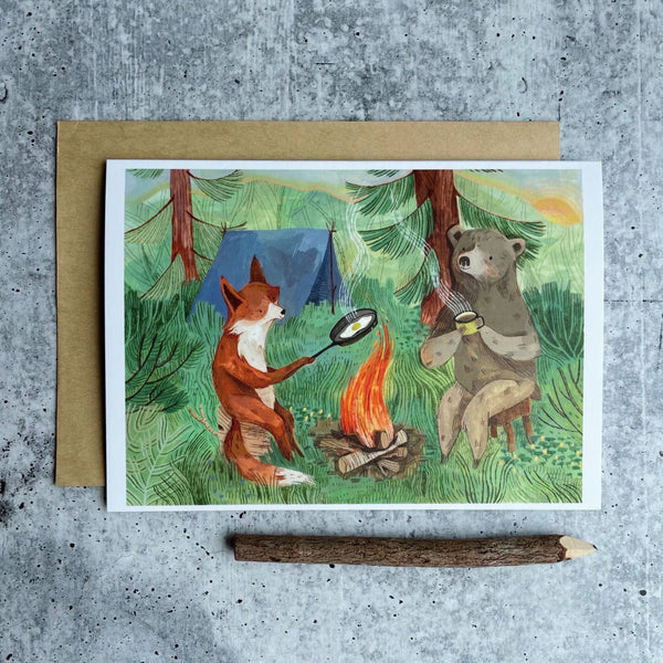 Bonfire Mornings 5" x 7" Greeting Card