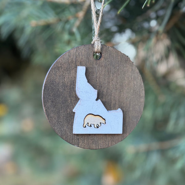 Wooden Ornament -Bear Idaho