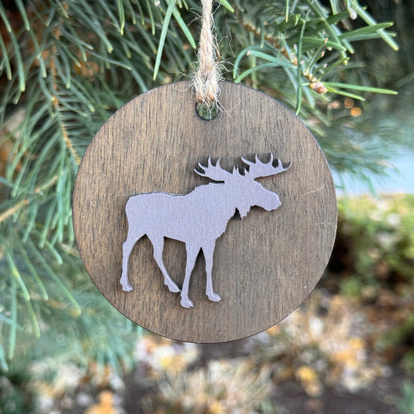 Wooden Ornament - Moose Idaho