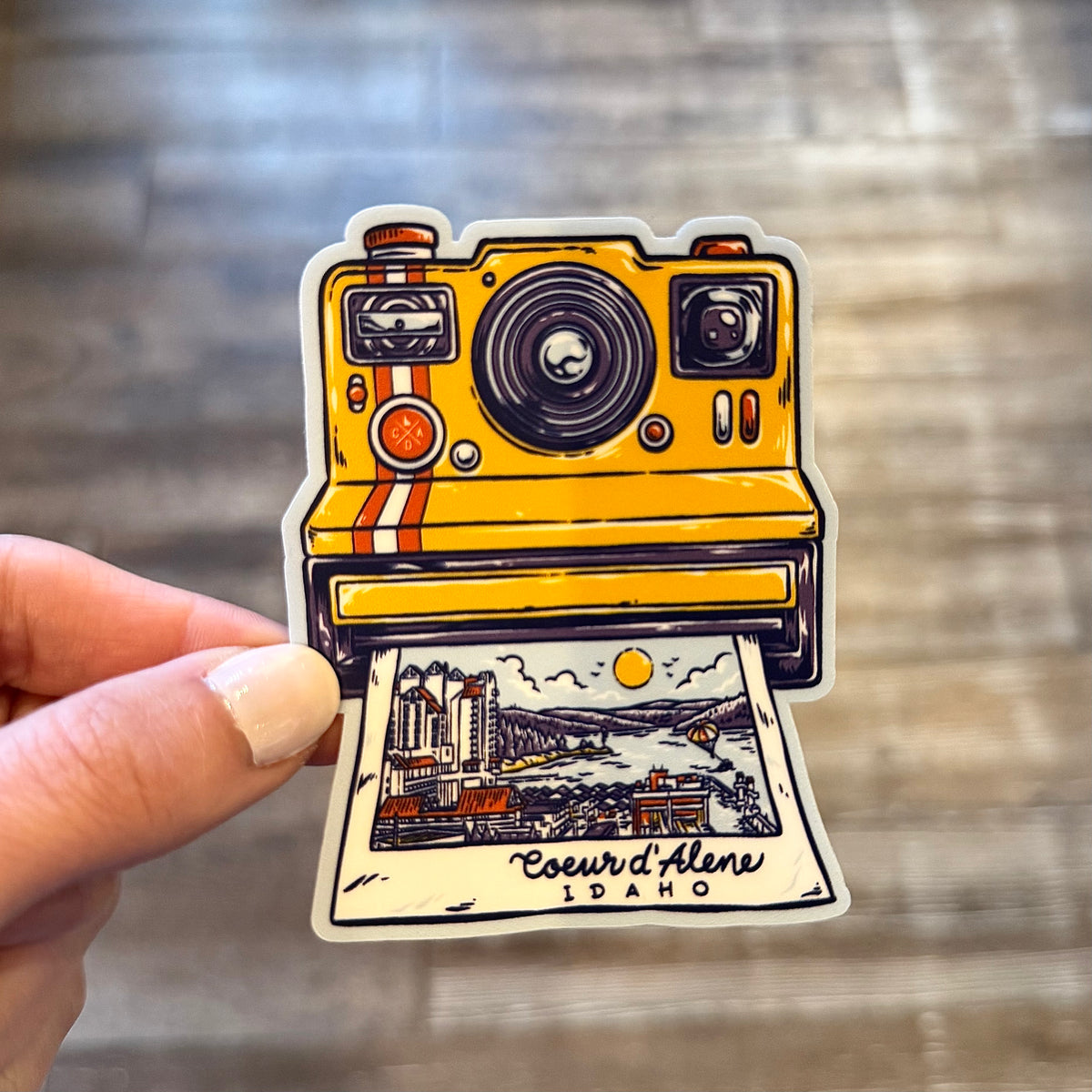 Coeur d'Alene Polaroid Sticker – CDA IDAHO Clothing Company