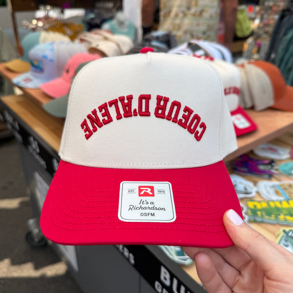 Coeur d'Alene Upside Down Hat (Red / Cream)