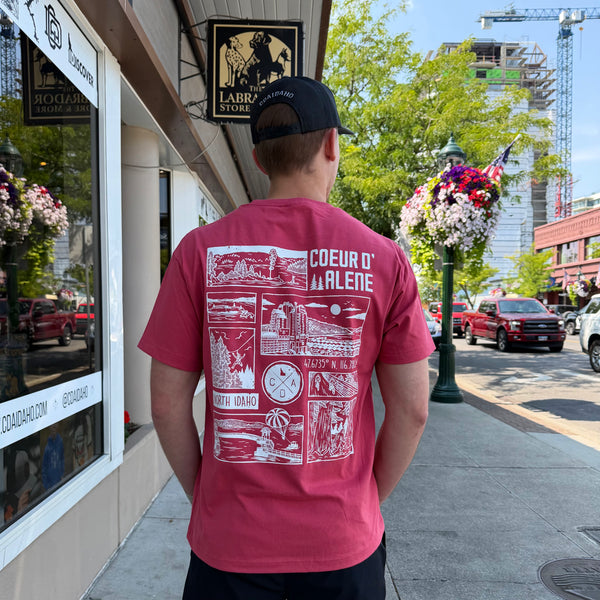 Scenes Of Coeur d'Alene Vintage Red Tee