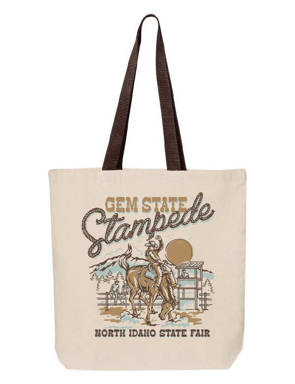 Gem State Stampede Brown Handled Tote Bag