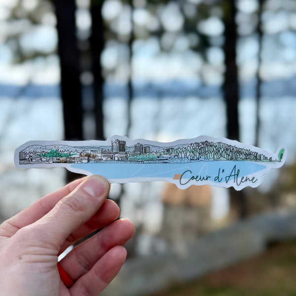 Large Coeur d'Alene Offset Skyline Sticker