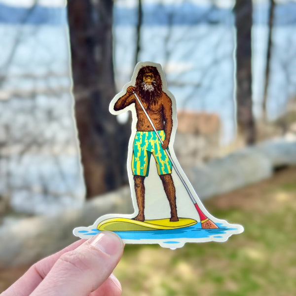 Bigfoot Bob Goes Paddle Boarding Sticker