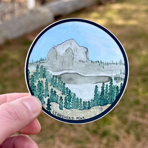 Lions Head Peak Watercolor Sticker