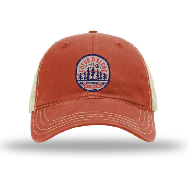 Company Canoe Garment Washed Orange Trucker Hat