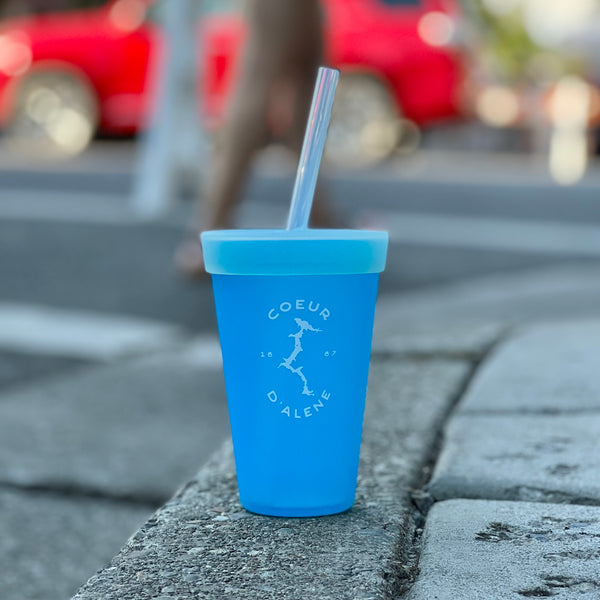 Silipint 16oz Pint Tumbler with Straw - Blue 1887 Lake CDA