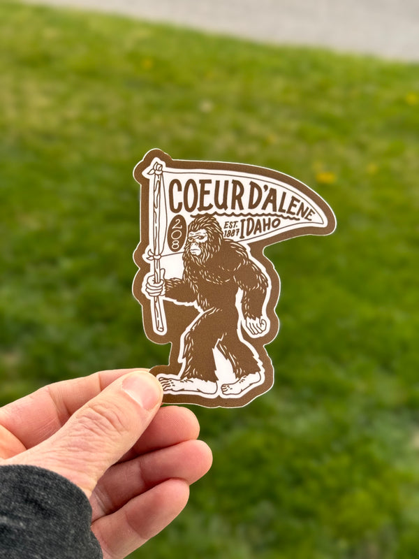 Bigfoot Coeur d'Alene Flag Sticker