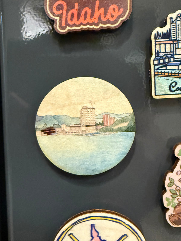 CDA Watercolor Skyline - Wooden Magnet
