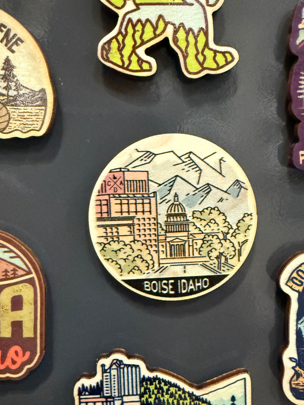 Boise Idaho Wooden Magnet