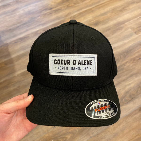 Flexfit Black Coeur d'Alene North Idaho Hat