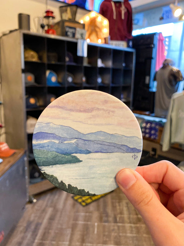 Watercolor Mineral Ridge Large Round Magnet