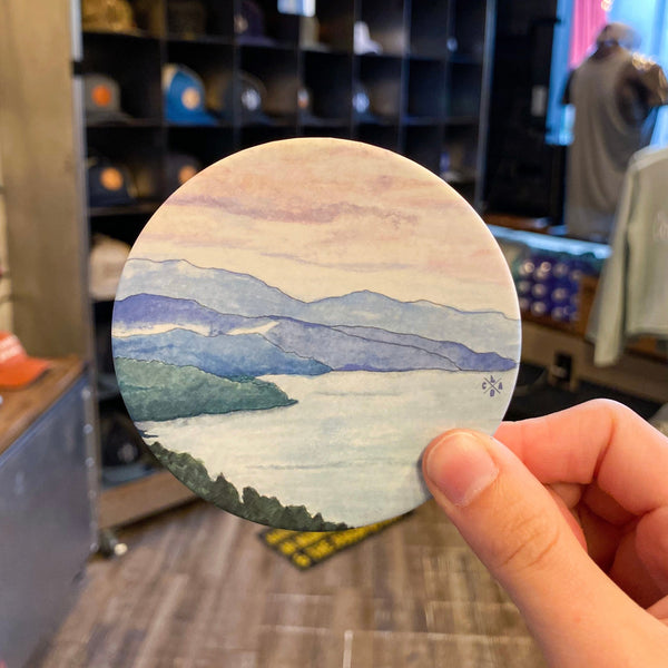 Watercolor Mineral Ridge 3.5" Round Coaster