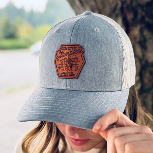 Gem State Stampede Hexagon Leather Patch Trucker Hat