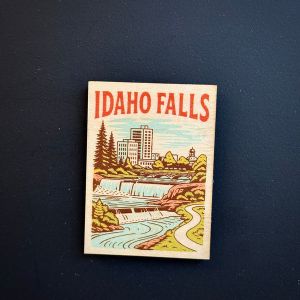 Idaho Falls Portrait Wooden Magnet (Printed)