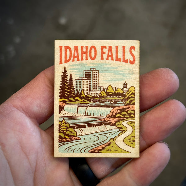 Idaho Falls Portrait Wooden Magnet (Printed)