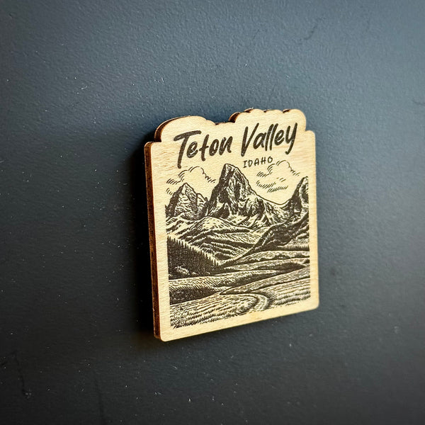 Teton Valley Idaho Wooden Magnet (Printed)