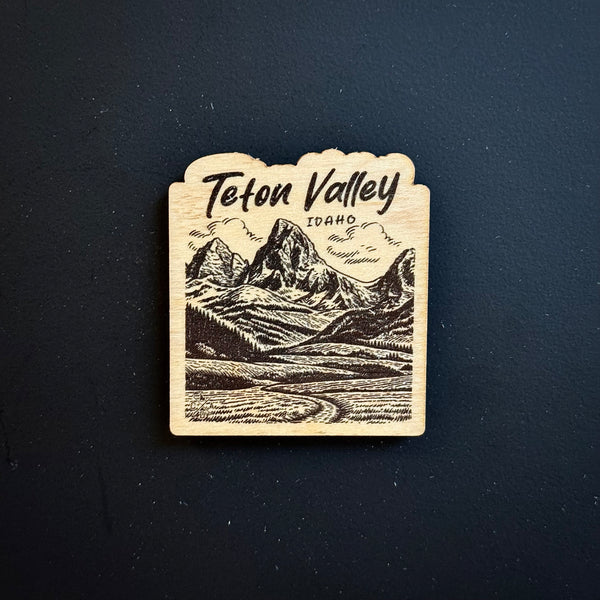 Teton Valley Idaho Wooden Magnet (Printed)