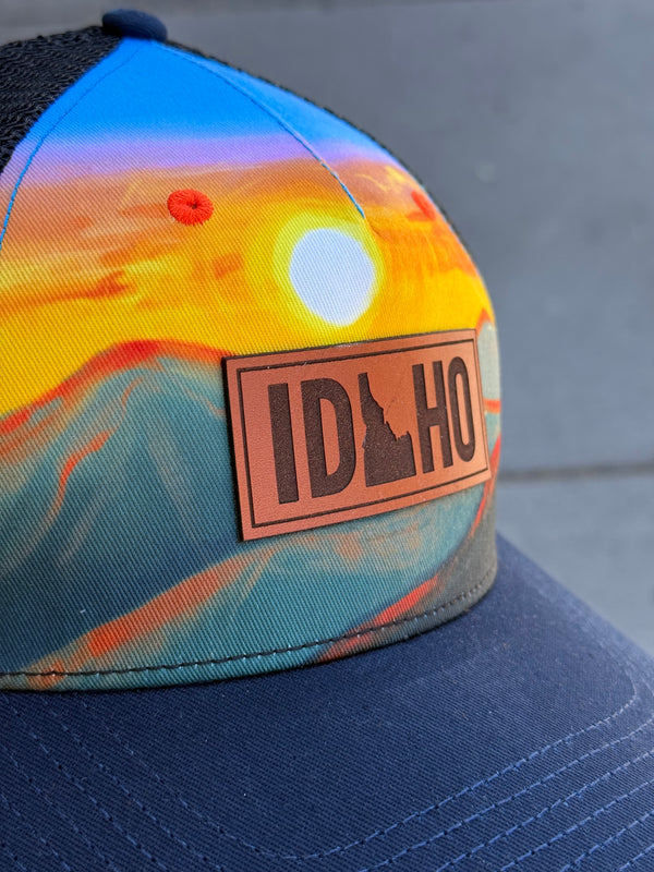 Idaho State  Trucker Hat - (Sunset Hills / Teal)