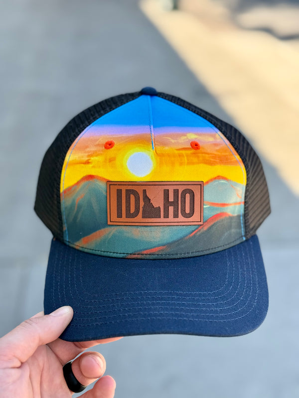 Idaho State  Trucker Hat - (Sunset Hills / Teal)