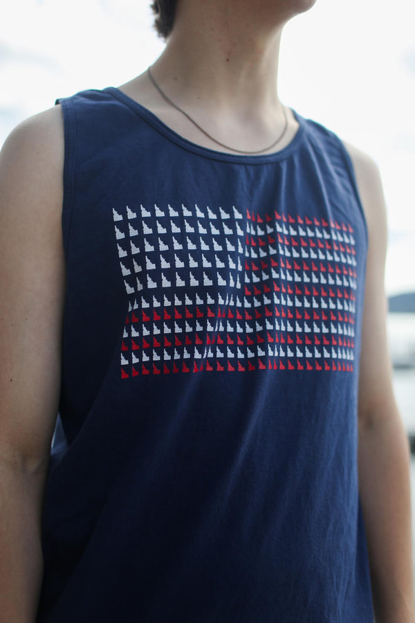 Idaho Flag Navy Blue Tank