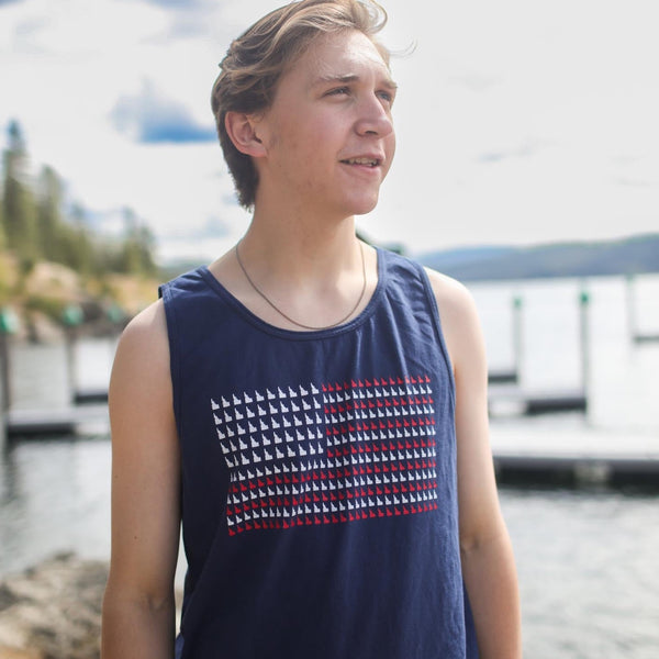 Idaho Flag Navy Blue Tank