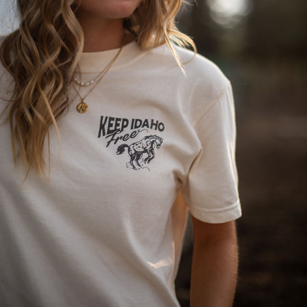 Keep Idaho Free Ivory Horse Tee