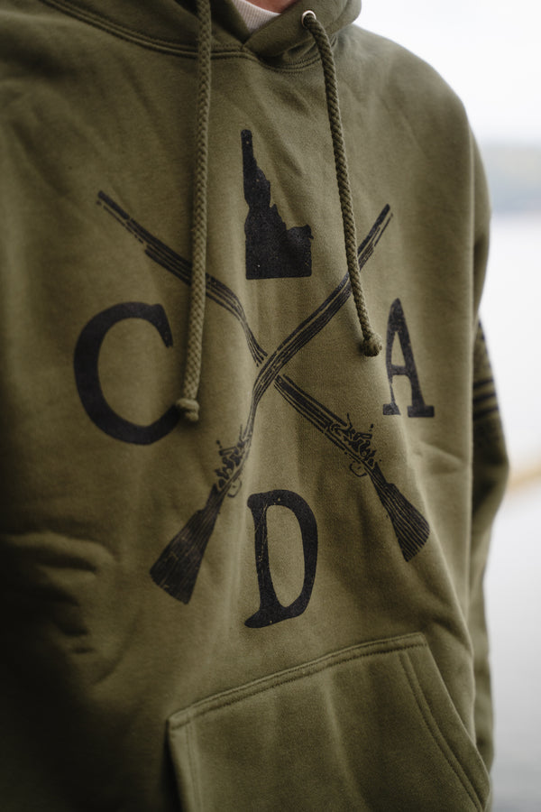 Army Green CDA Musket Logo Heavyweight Hoodie