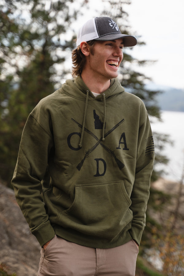 Army Green CDA Musket Logo Heavyweight Hoodie